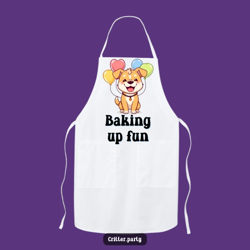 Funny Dog Balloon Apron: Happy Pup, Perfect Gift for Dog-Loving Cooks