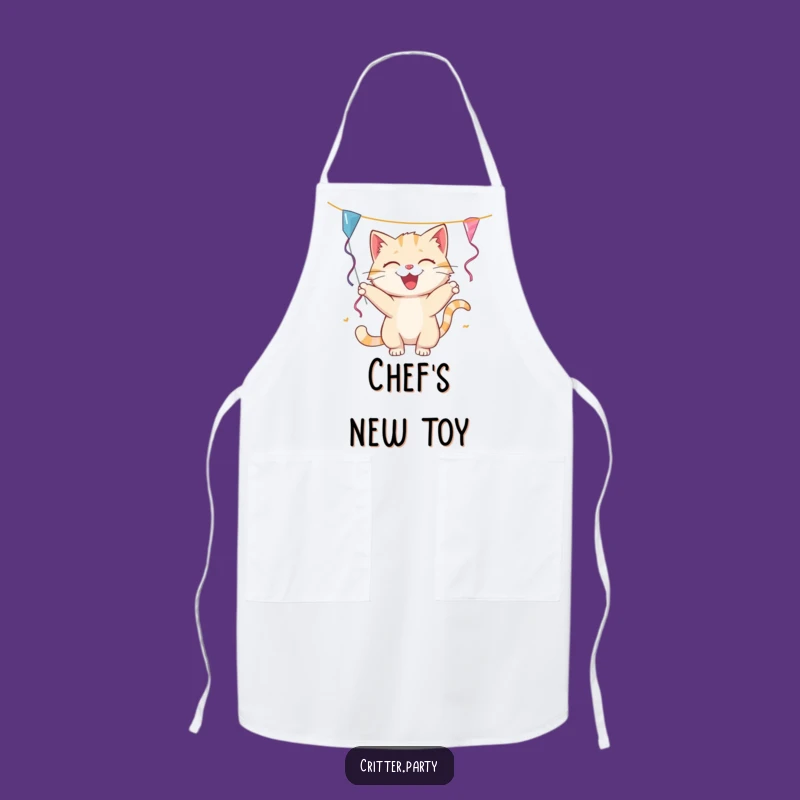 Funny Cat Streamer Apron: Cook Up Fun with Playful Feline Flair
