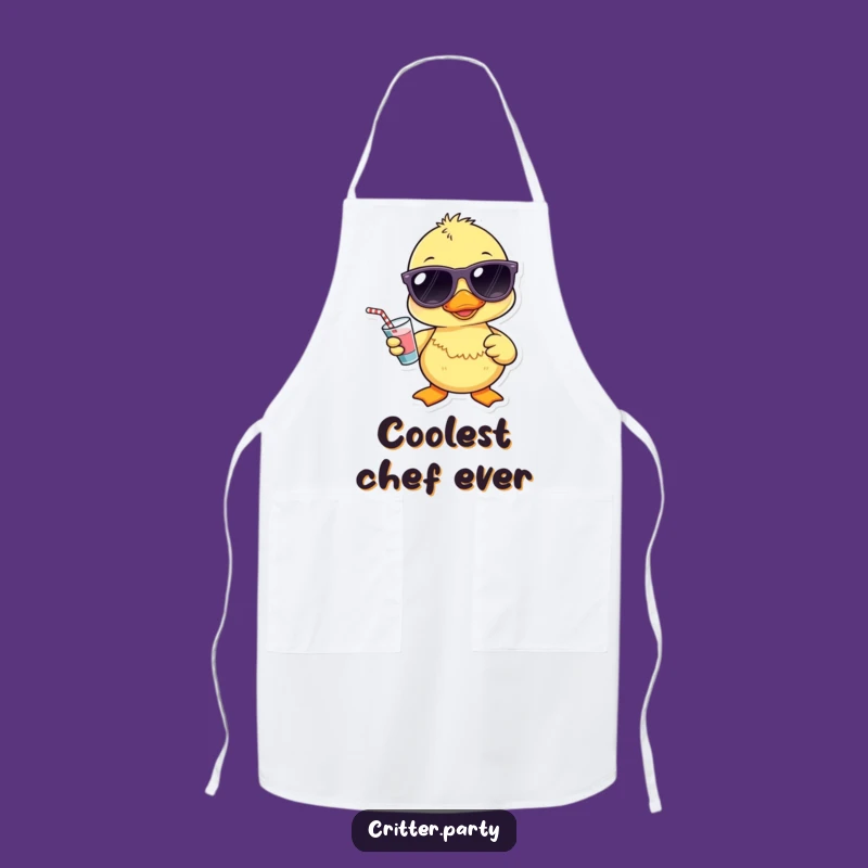 Funny Kawaii Duckling Sunglasses Apron: Cool Drink Duck Kitchen, Hilarious Gift