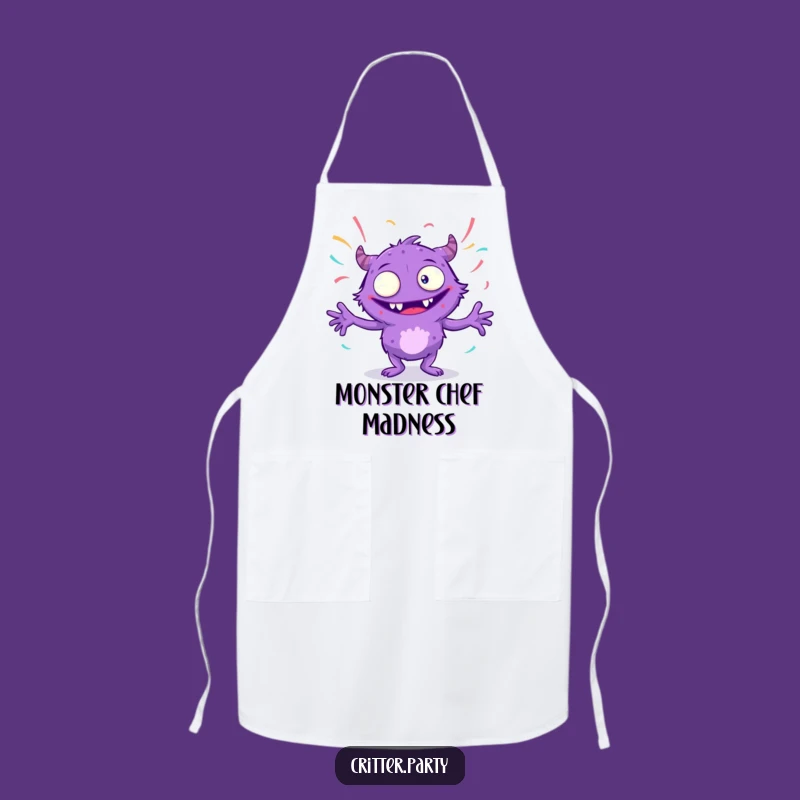 Funny Monster Apron: Cook Up Fun with This Dancing Purple Creature Design