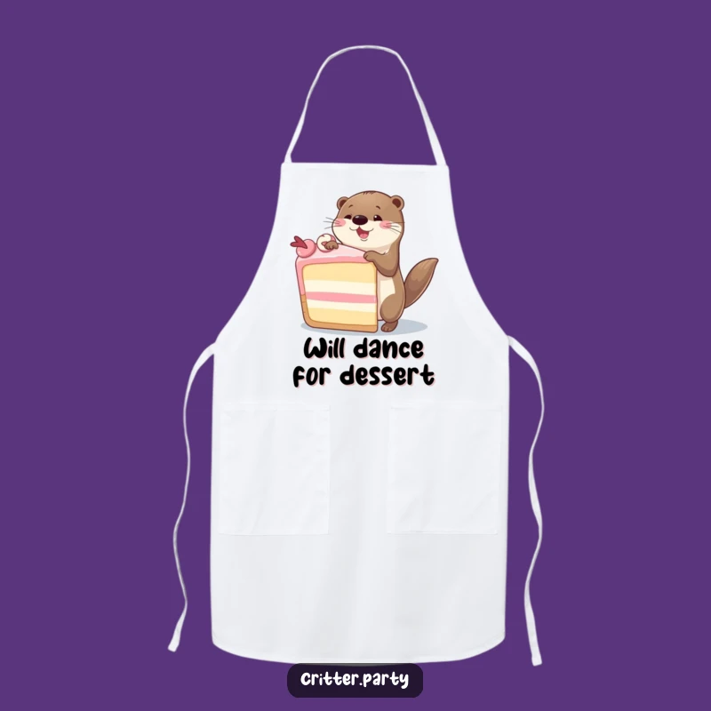 Funny Otter Cake Dance Apron: Hilarious Kitchen Fun for Bakers and Party Hosts