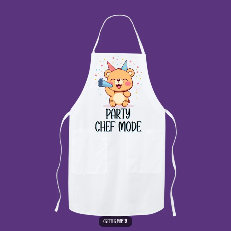 Funny Bear Confetti Apron: Cook Up Fun with Festive Party Vibes