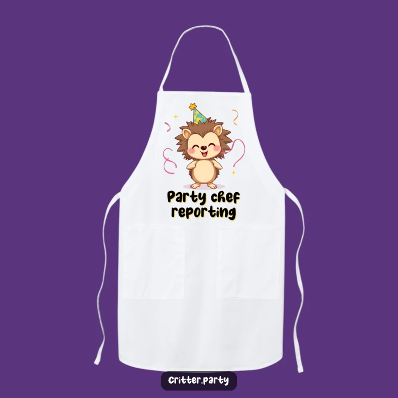 Funny Hedgehog Party Apron - Kitchen Fun for Hosts, Protects Clothes, Ideal Funny Gift