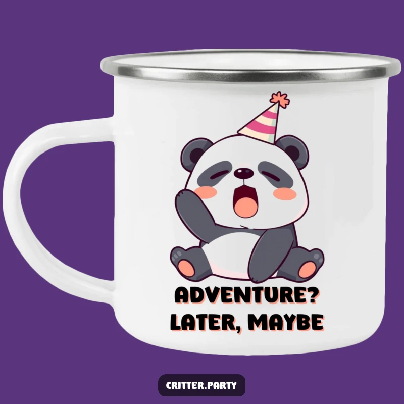 Funny Sleepy Panda Yawning Camping Mug - Adventure Fuel for the Tired Soul!