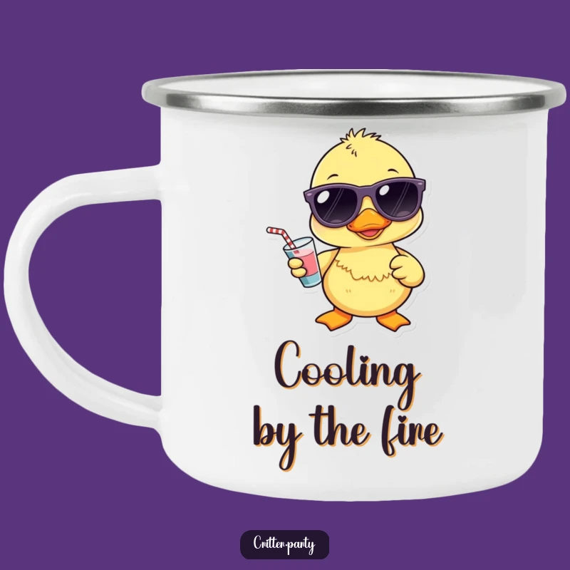 Funny Kawaii Duckling Sunglasses Camping Mug: Cool Drink Duck Outdoor Fun, Hilarious Gift