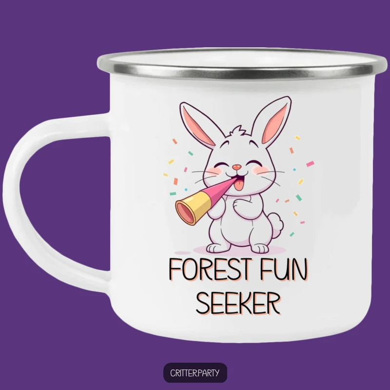 Funny Bunny Party Horn Camping Mug: Hilarious Outdoor Companion for Cheerful Adventures