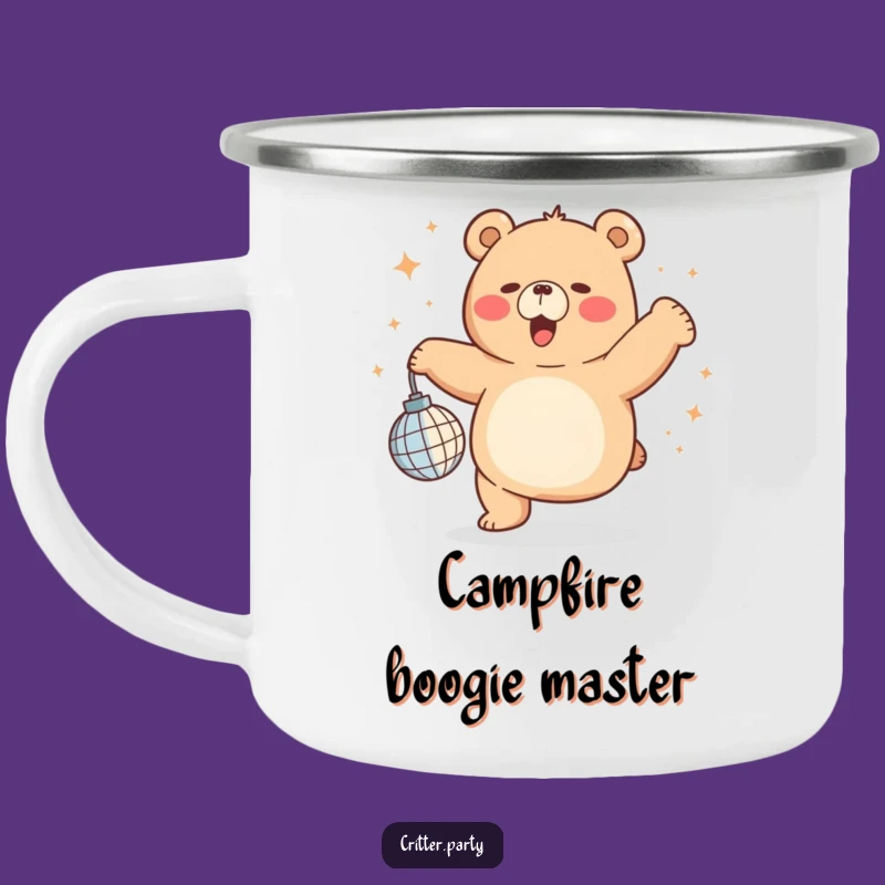 Funny Chubby Bear Disco Camping Mug: Campfire Grooves and Fun