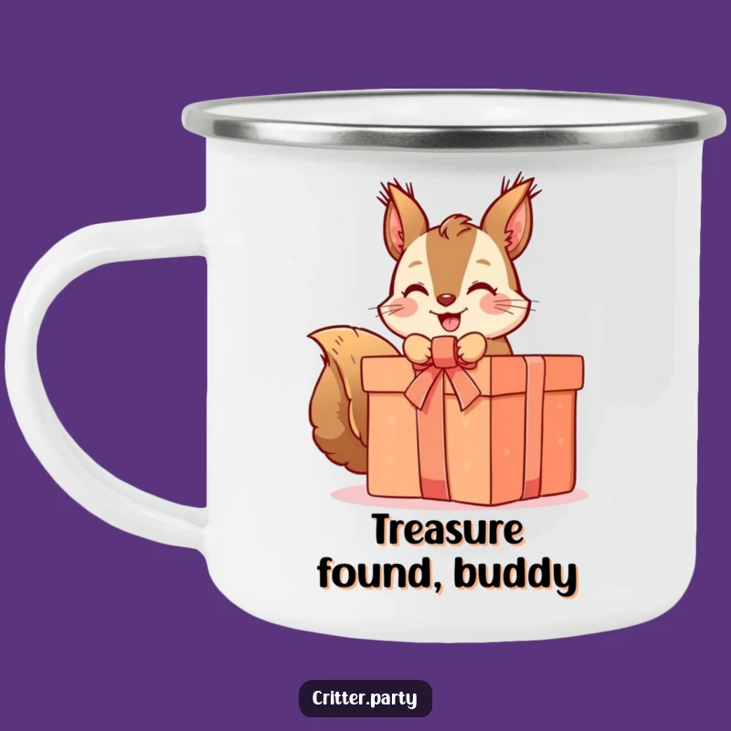 Funny Squirrel Camping Mug: Sip Your Brew with this Cute Gift Unwrapping Character