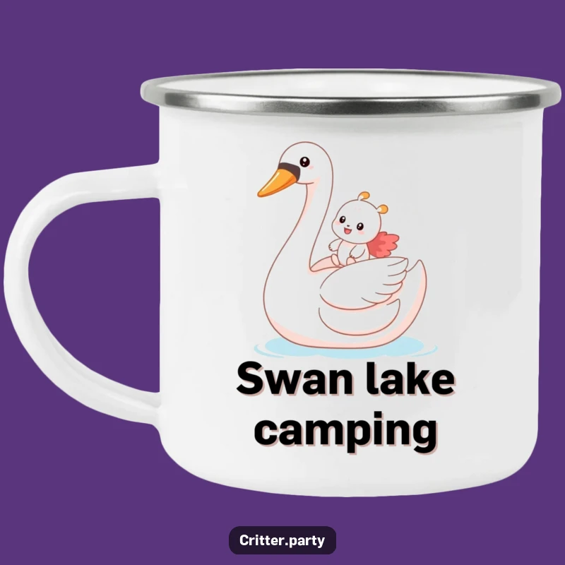 Funny Swan Rider Camping Mug: Adventure and Humor on the Go!