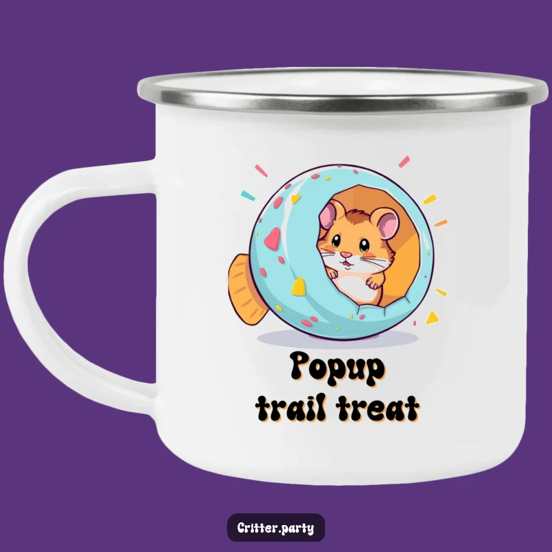 Funny Hamster Party Popper Surprise Camping Mug: Adventure with a Pop!