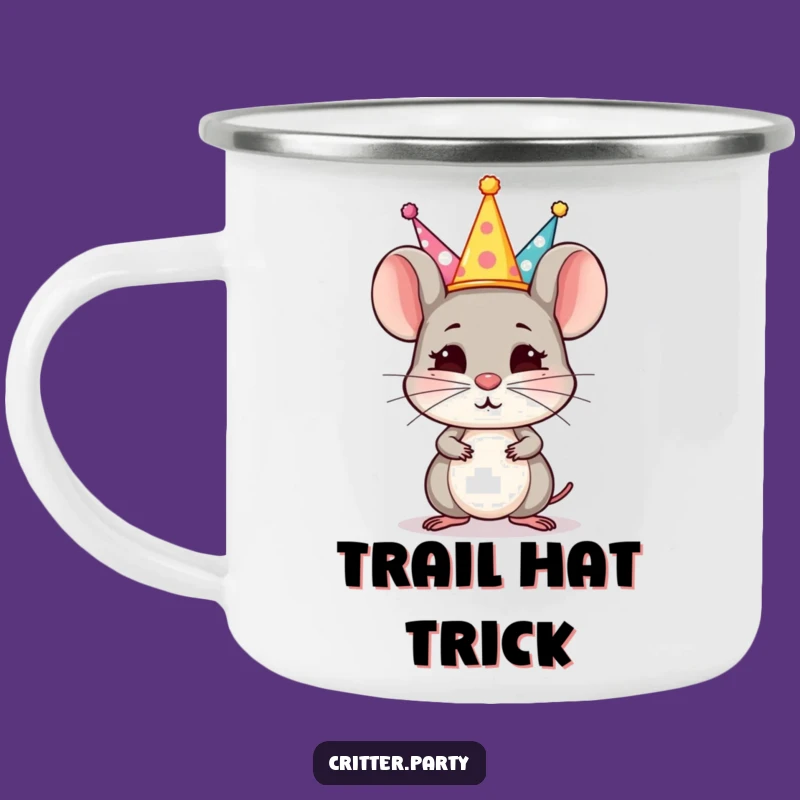 Funny Mouse Adventure Mug: Rodent's Hat Balance for Your Outdoor Quests!