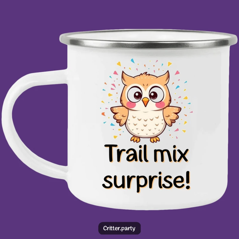 Adventure Ready Funny Kawaii Owl Confetti Explosion Camping Mug, Outdoor Surprise Gift