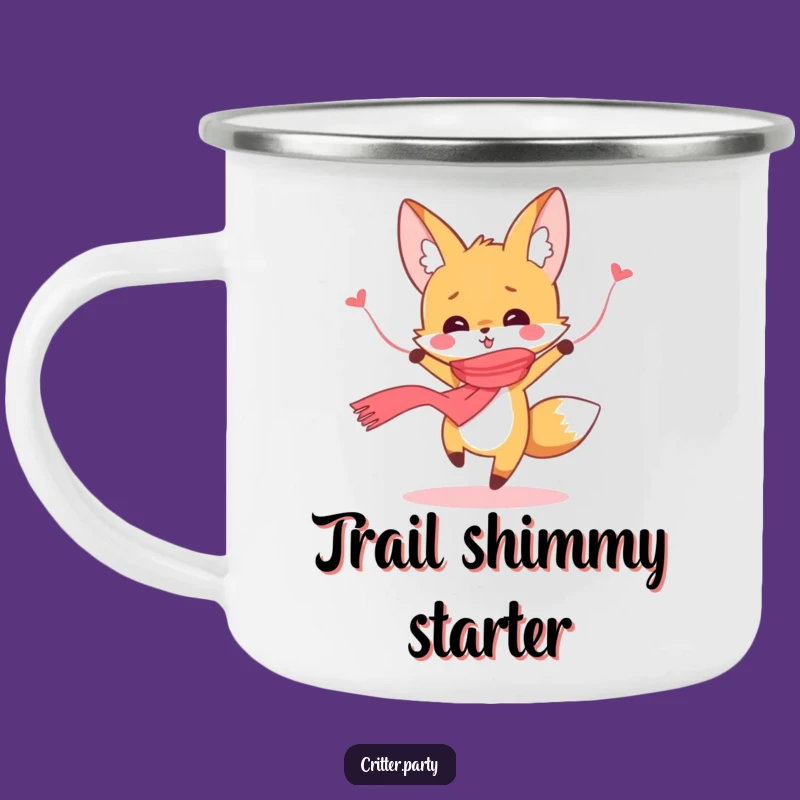 Funny Dancing Fox Camping Mug: Durable Streamer Scarf Fox Mug, a Hilarious Funny Outdoor Gift!