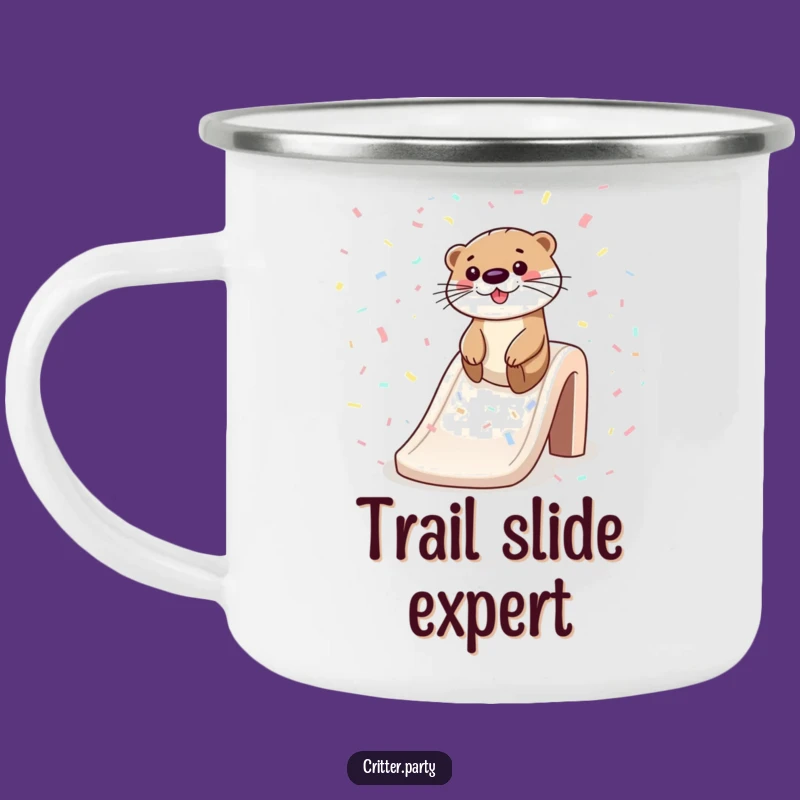 Funny Otter Confetti Slide Camping Mug: Adventure Sips and Funny Trails