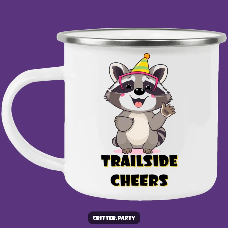 Funny Raccoon Party Mask Camping Mug: Outdoor Celebration Gift