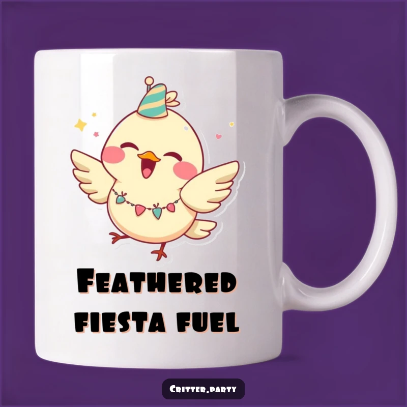 Funny Joyful Bird Garland Mug: Hilarious Fluttering Character Party Gift