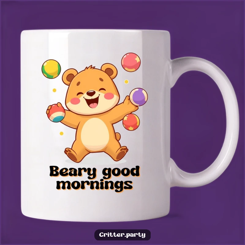 Funny Bear Cub Juggling Mug: Hilarious Gift for Playful Personalities