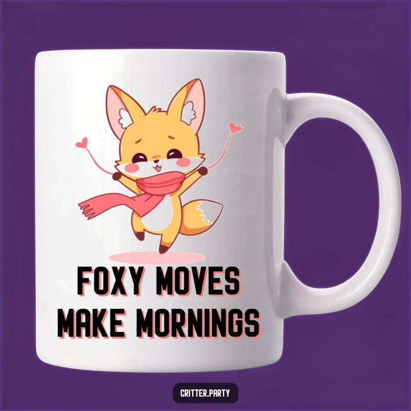 Funny Dancing Fox Mug: Adorable Streamer Scarf Fox, a Perfect Gift for Joyful Celebrations!