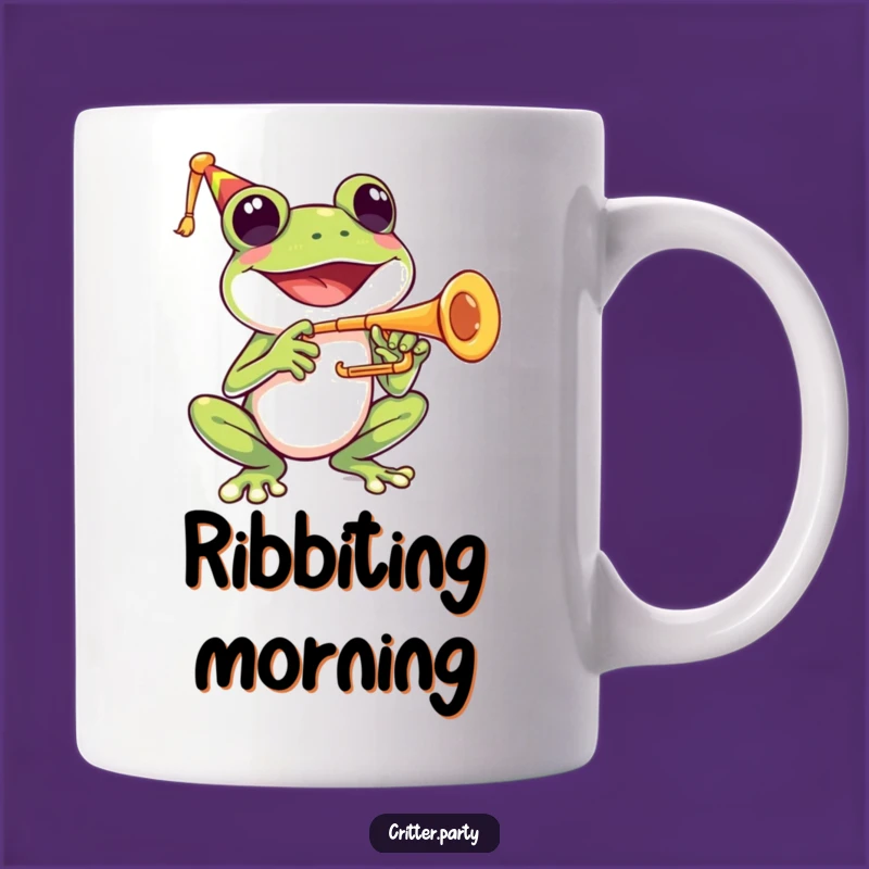 Funny Frog Trumpet Mug: Ribbiting Rhythms, Perfect Funny Gift!