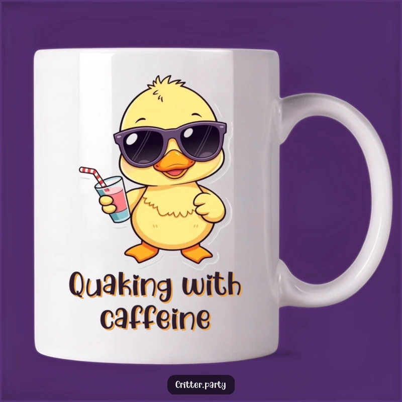 Funny Kawaii Duckling Sunglasses Mug: Cool Drink Duck Gift for Sunny Personalities
