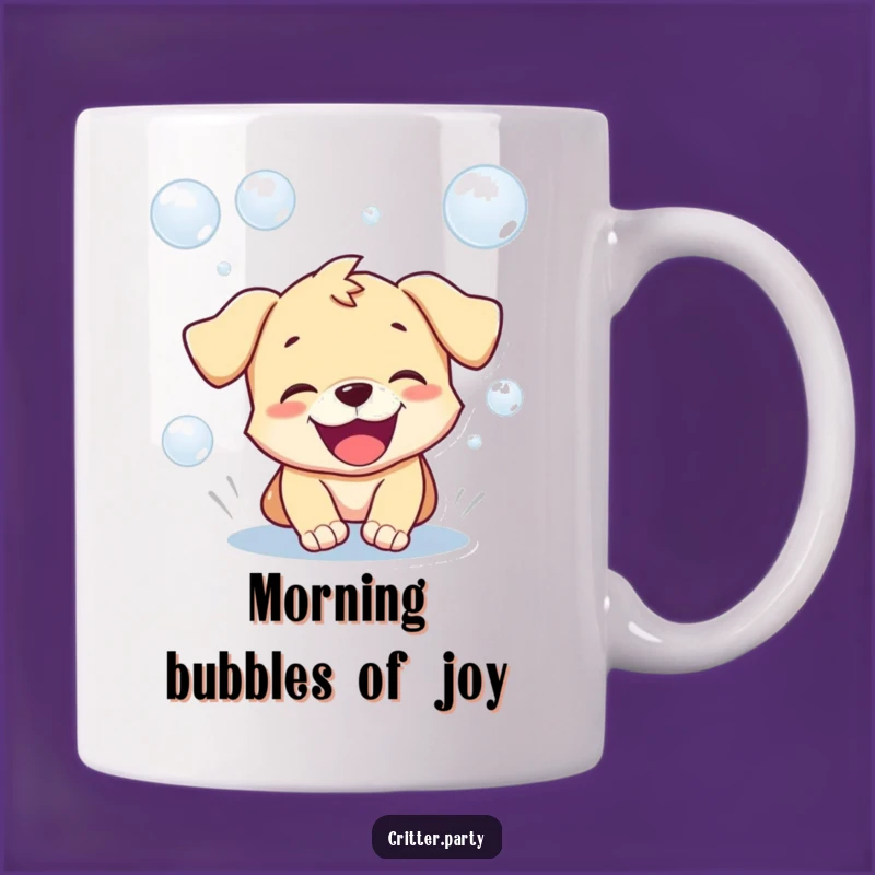 Funny Puppy Bubble Mug: Playful Pup Chasing Bubbles, Perfect Gift for Dog Lovers