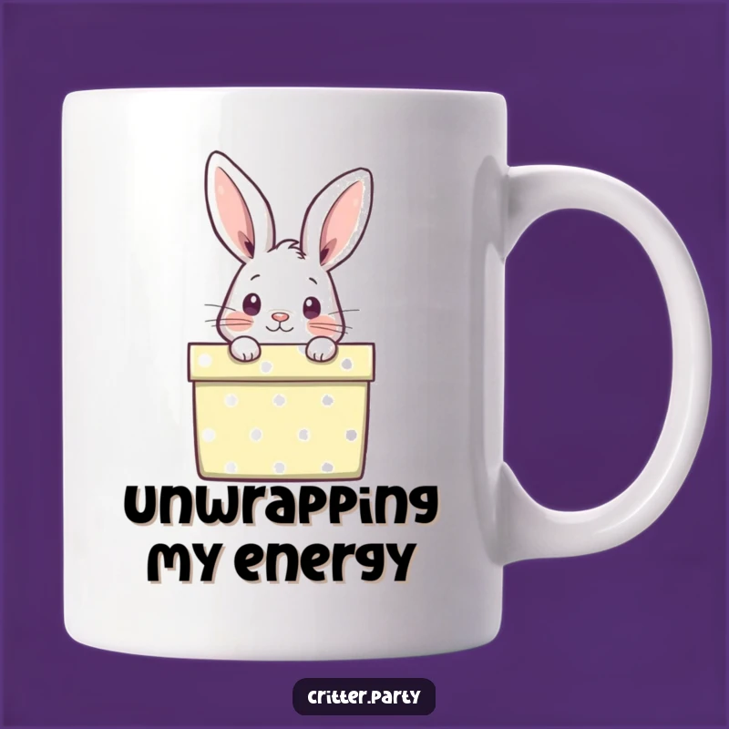 Funny Rabbit Mug: A Curious Peek from a Gift Box - The Perfect Humorous Present!