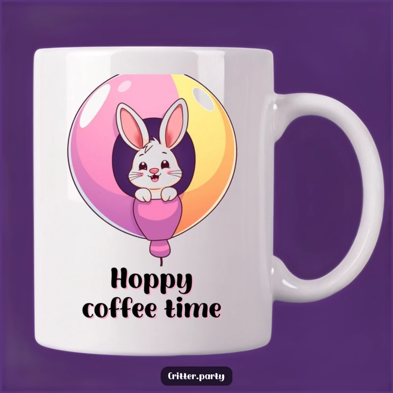 Funny Giggling Bunny Balloon Mug: Cute Character Surprise, Perfect Funny Gift