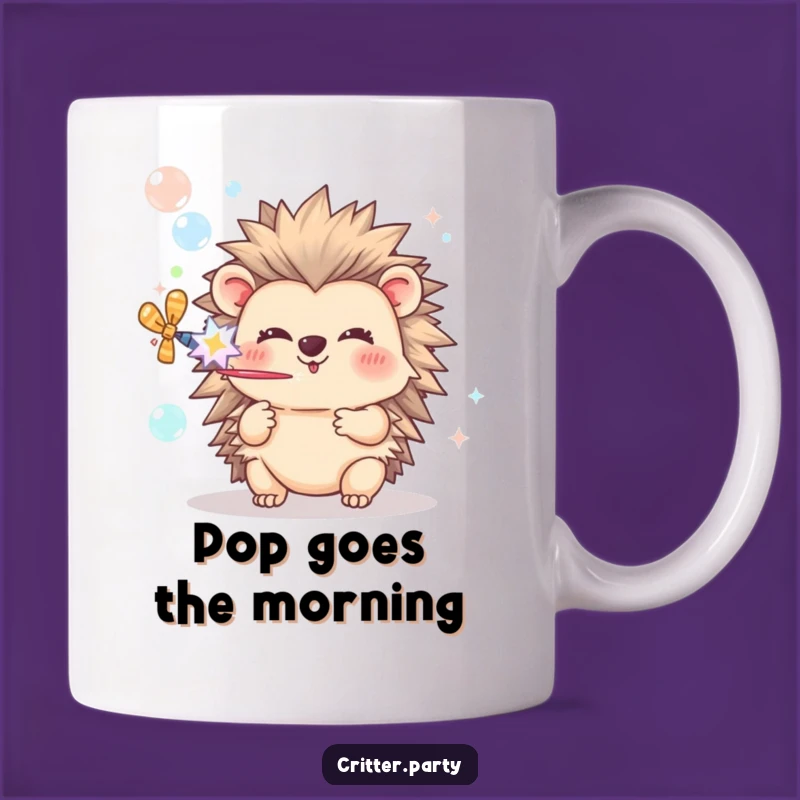 Funny Hedgehog Bubble Popper Mug: Cheerful Greeting for Hedgehog Lovers and Friends