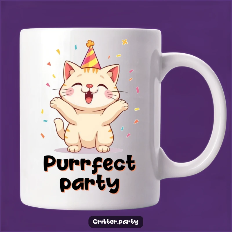 Funny Cat Party Mug: Confetti Cat Celebration, Perfect Funny Gift!
