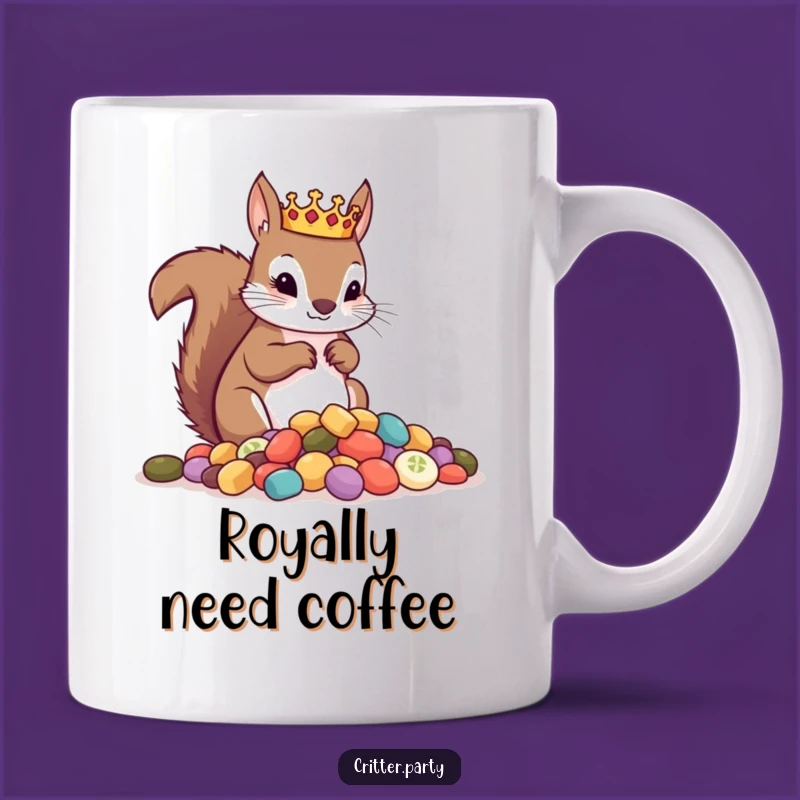 Funny Squirrel King Mug: Regal Treats and a Funny Gift Choice