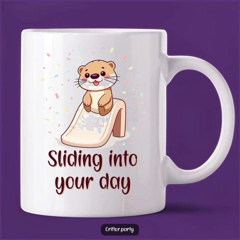 Funny Otter Sliding Confetti Mug: Joyful Fun and a Funny Gift Idea