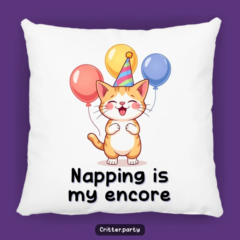 Cozy Funny Cat Party Juggler Pillow: Add Humor to Your Home Decor