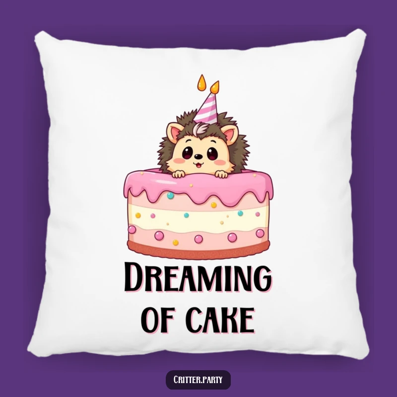Funny Hedgehog Pillow: Curious Hedgehog in Cake, Comfy & Hilarious Accent