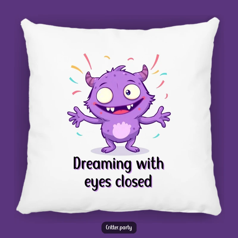 Funny Monster Pillow: Snuggle Up with This Giggling Purple Dancer Accent Pillow