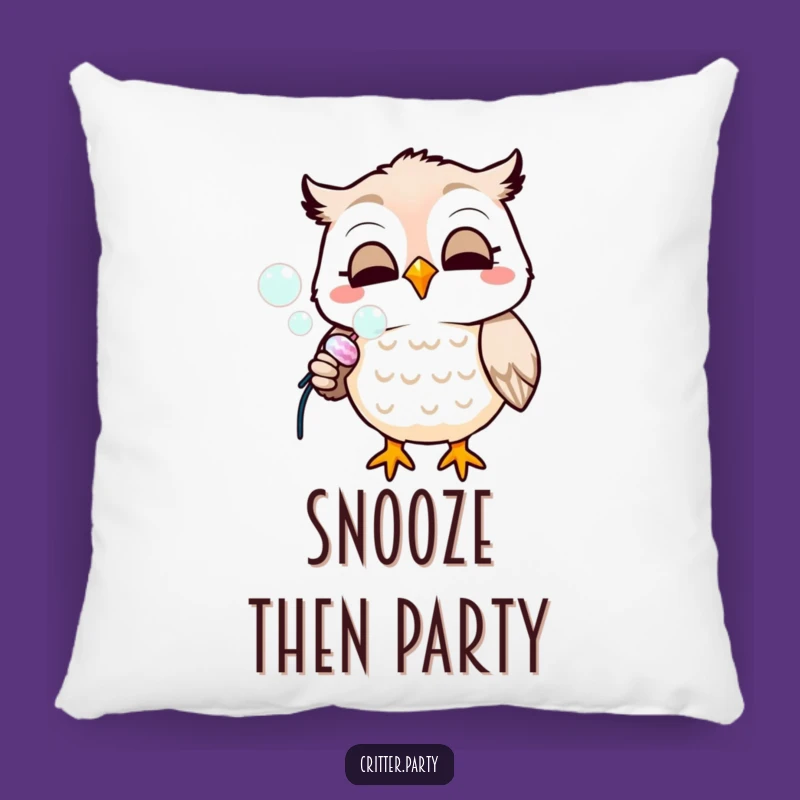 Funny Owl Party Pillow: Bubble Comfort, Perfect Cozy Gift