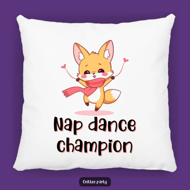 Funny Dancing Fox Pillow: Cute Streamer Scarf Comfort, an Adorable Funny Gift Accent!