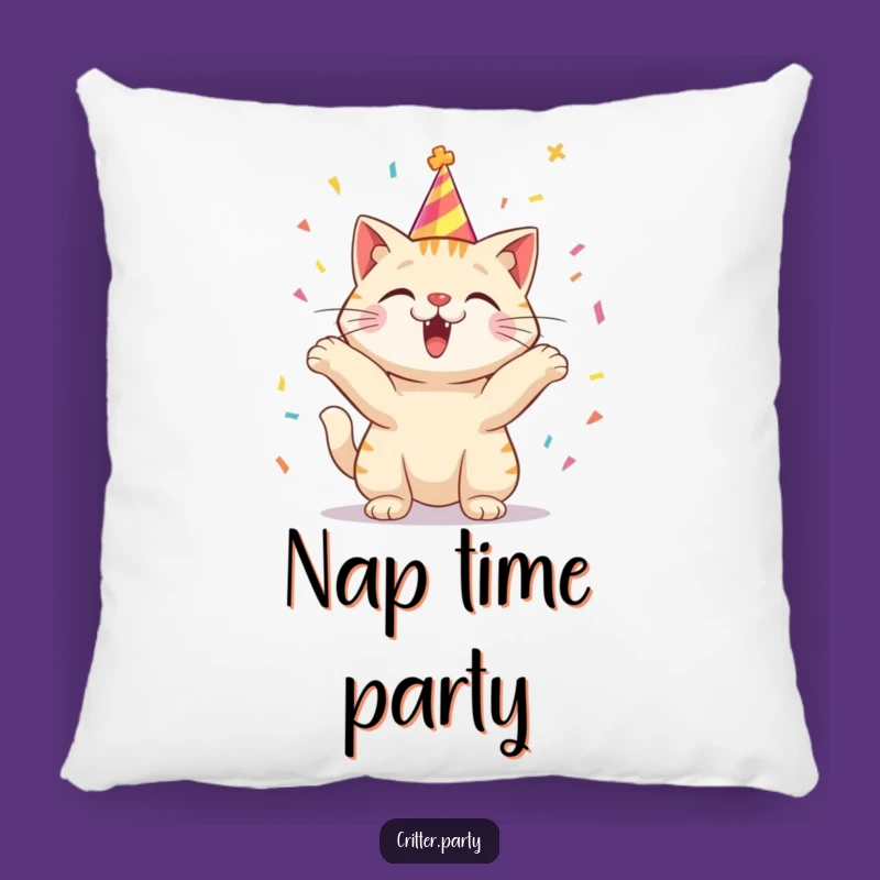 Funny Comfort Pillow: Cat's Party Nap, Surprise Funny Gift!
