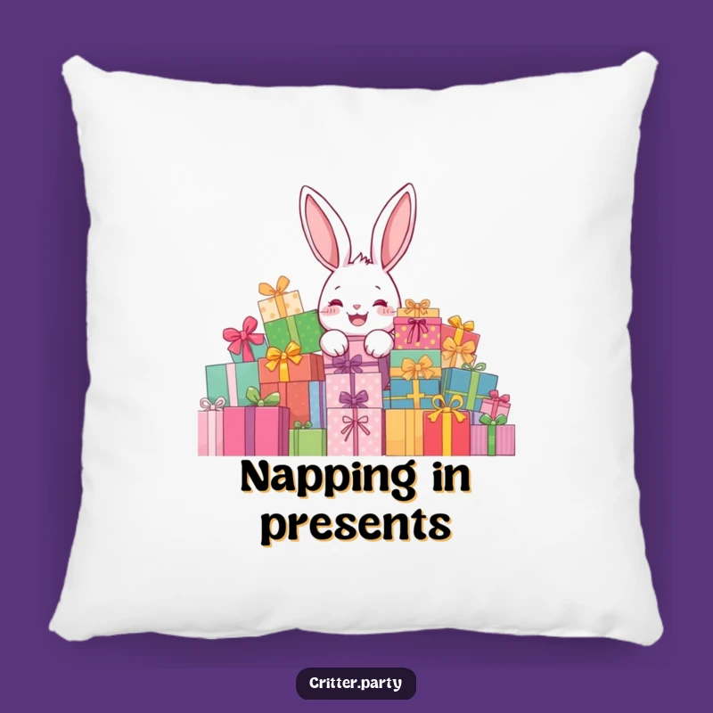 Funny Rabbit Present Pillow: Cozy Surprise Comfort, Adorable Funny Gift