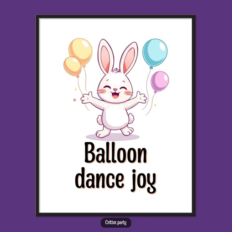 Funny Bunny Dance Digital Art: Instant Whimsical Decor with Floaty Fun