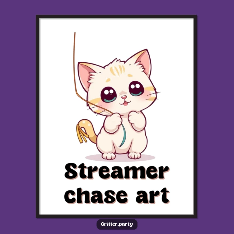 Funny Cat Streamer Digital Art: Instant Playful Decor with Feline Fascination