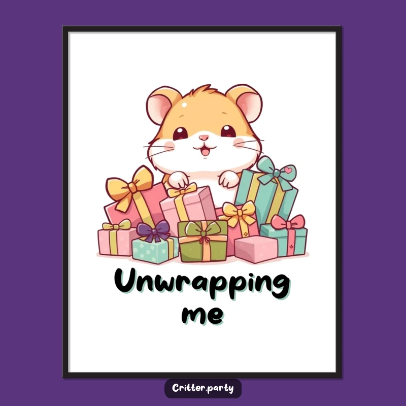 Funny Hamster Gift Pile Digital Art: Instant Whimsy & Joy Print