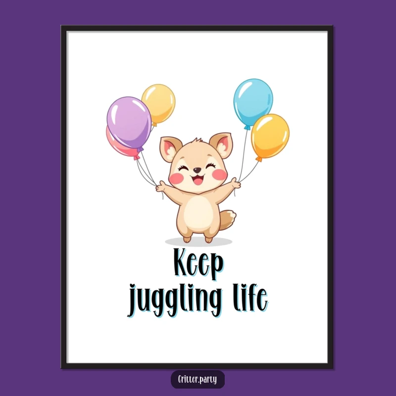 Funny Juggling Animal Digital Art: Instant Playful Humor for Your Walls!