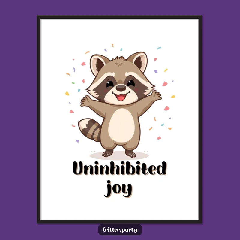 Funny Raccoon Dancing Digital Art - Instant Download Fun, Decorate with Energy, Perfect Funny Gift