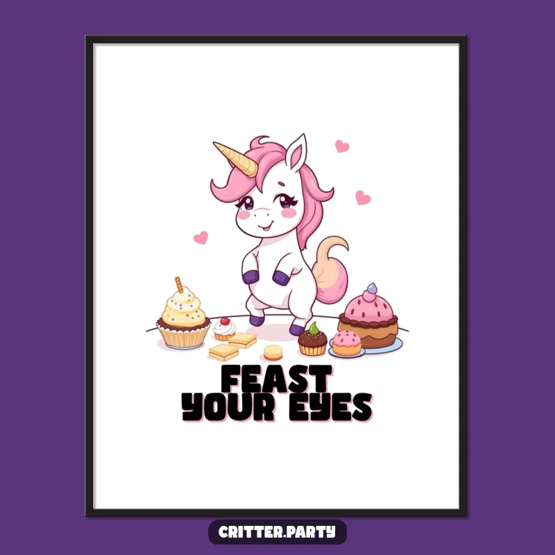 Funny Unicorn Digital Art: Giggling Dancer, Perfect Instant Treat Lover Decor