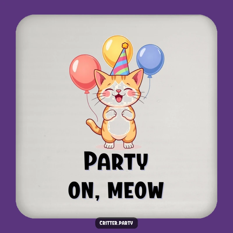 Funny Cat Party Juggler Coasters: Protect Surfaces with Hilarious Style