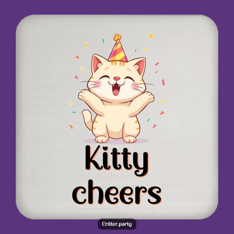 Funny Coaster Set: Cat's Party Protection, A Hilarious Funny Gift!
