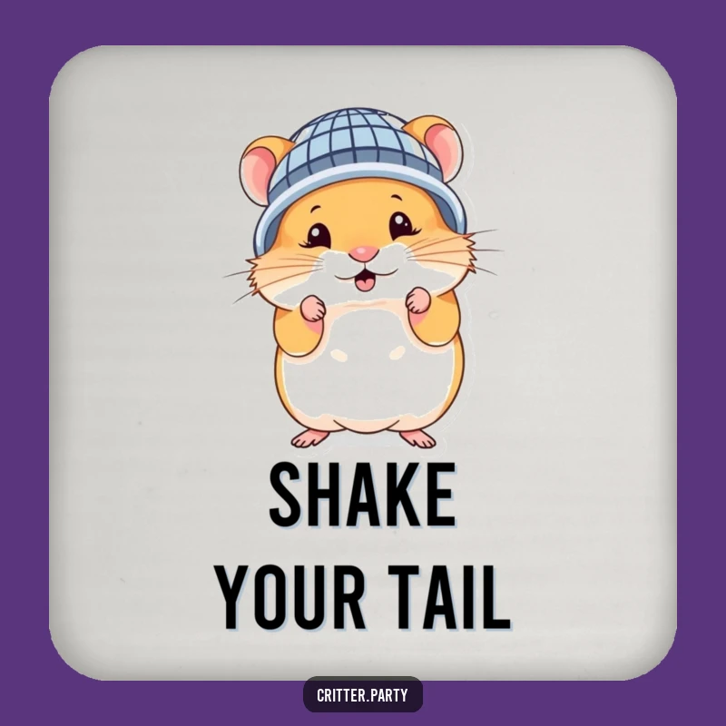 Funny Hamster Disco Ball Drink Coaster: Protect Surfaces with Fun