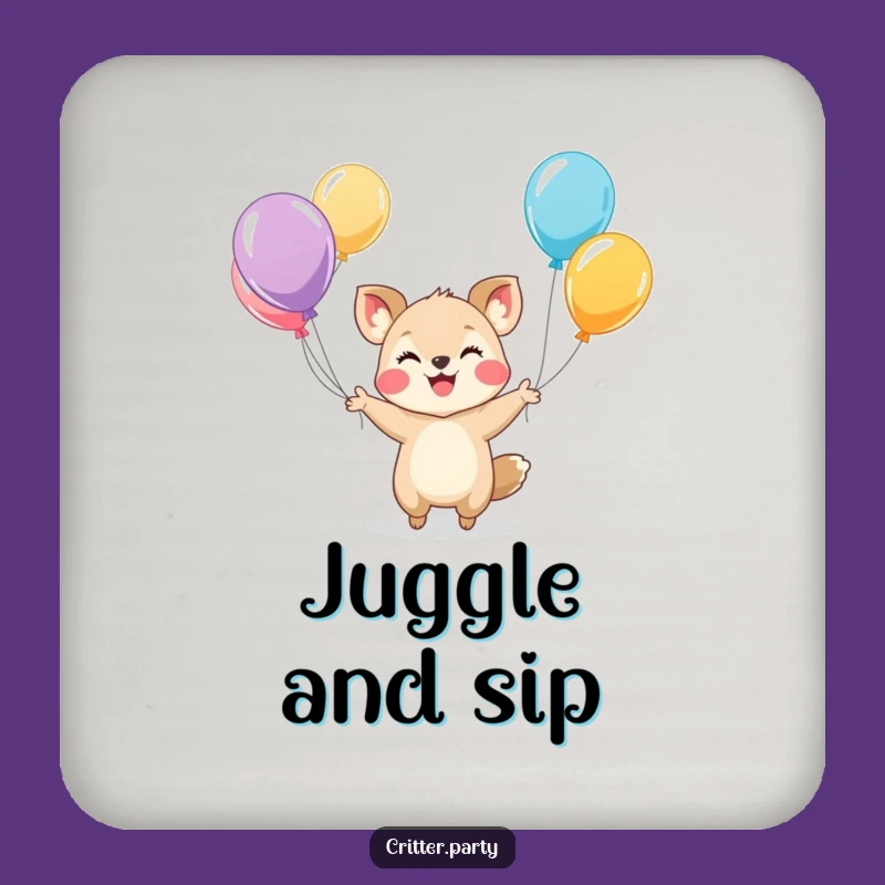 Funny Juggling Animal Coasters: Protect Surfaces with Humorous Balloon Charm!