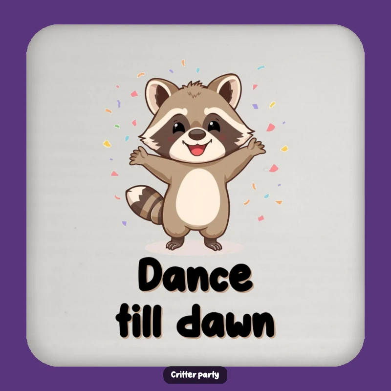 Funny Raccoon Dancing Drink Coaster - Protect Surfaces with Fun, Set of Funny Gifts