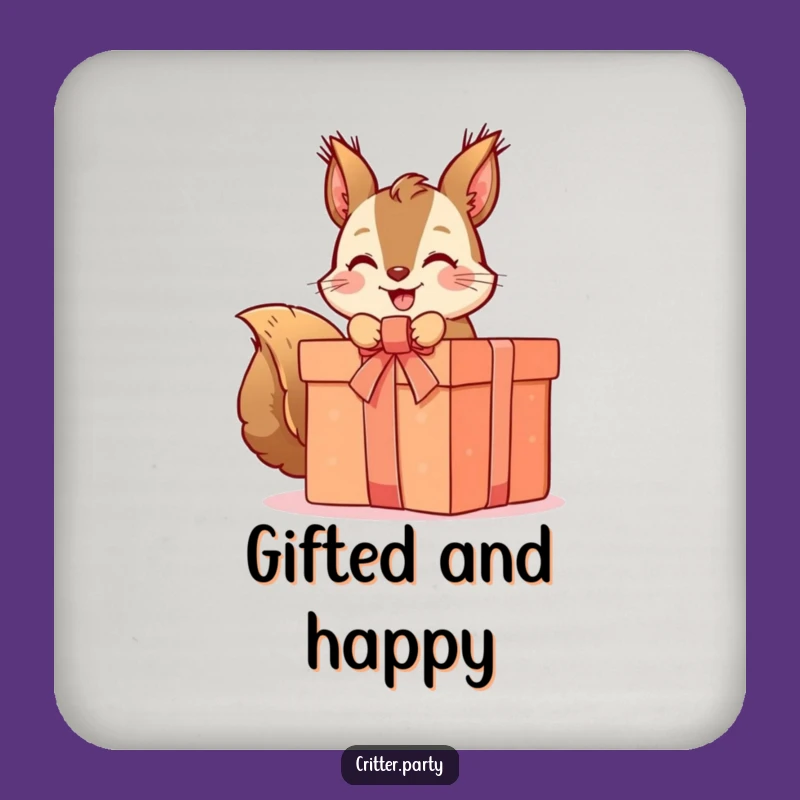 Funny Squirrel Coaster: Protect Surfaces with this Cute Gift Unwrapping Design